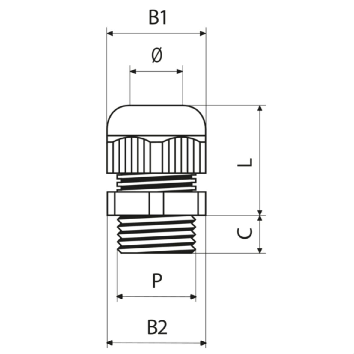 Pressacavo Bopla M25 In Poliammide 6 Grigio Chiaro RAL 7035 – 1 Pezzo